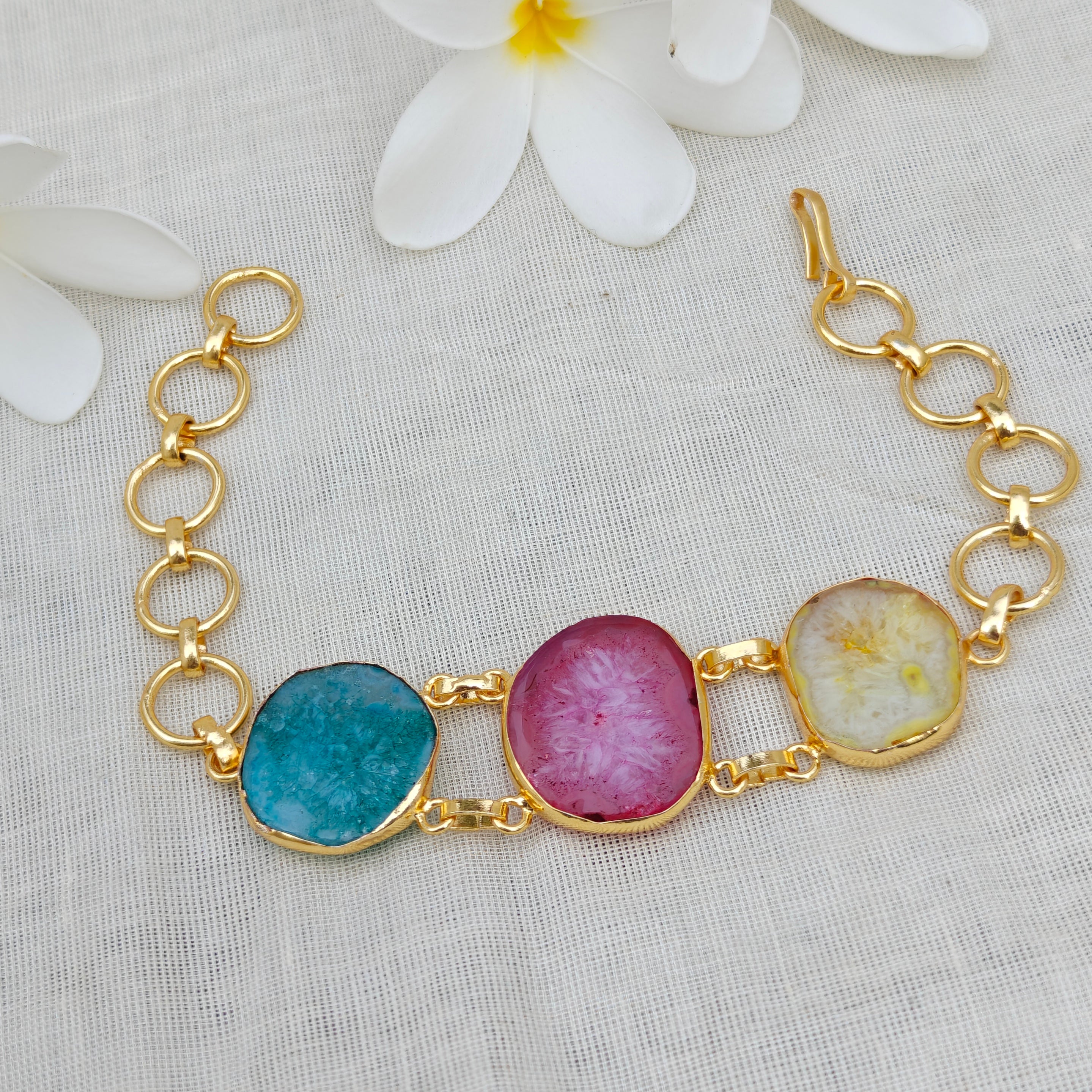 Pastel Agate Candy Crush Stone Bracelet