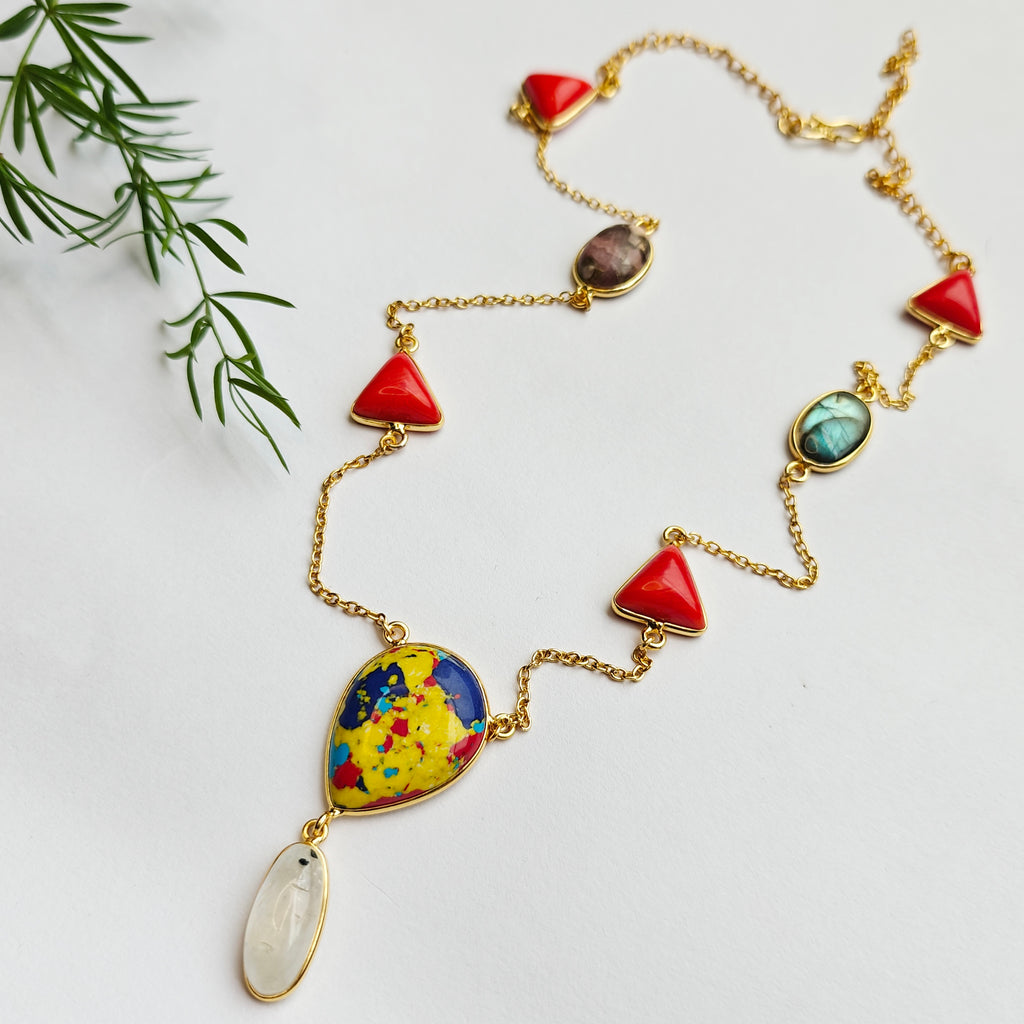 Carnival Gemstone Statement Chain - Yellow