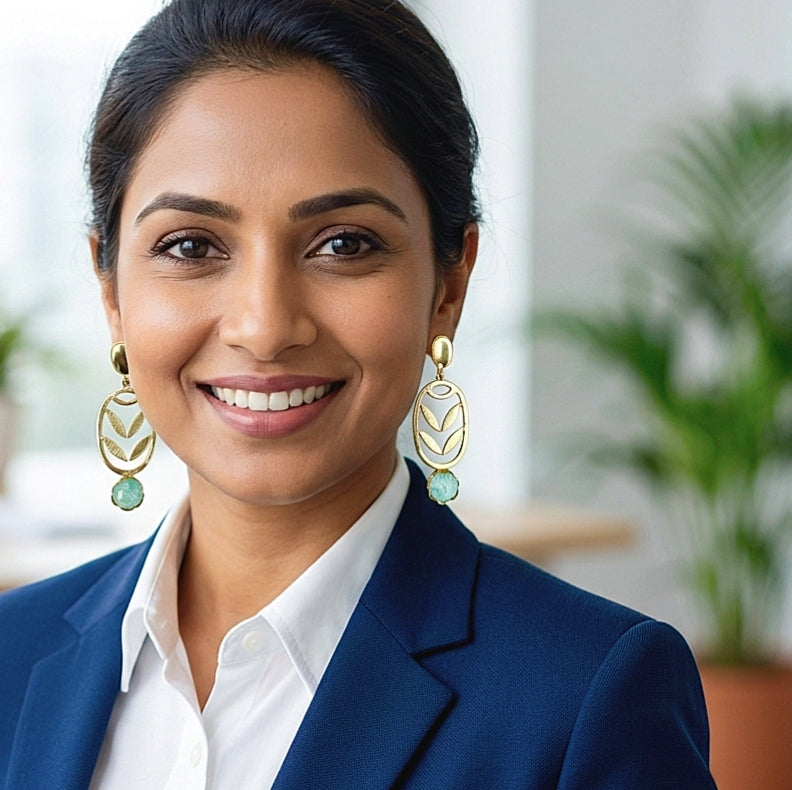 Amazonite Oval Drop Earrings