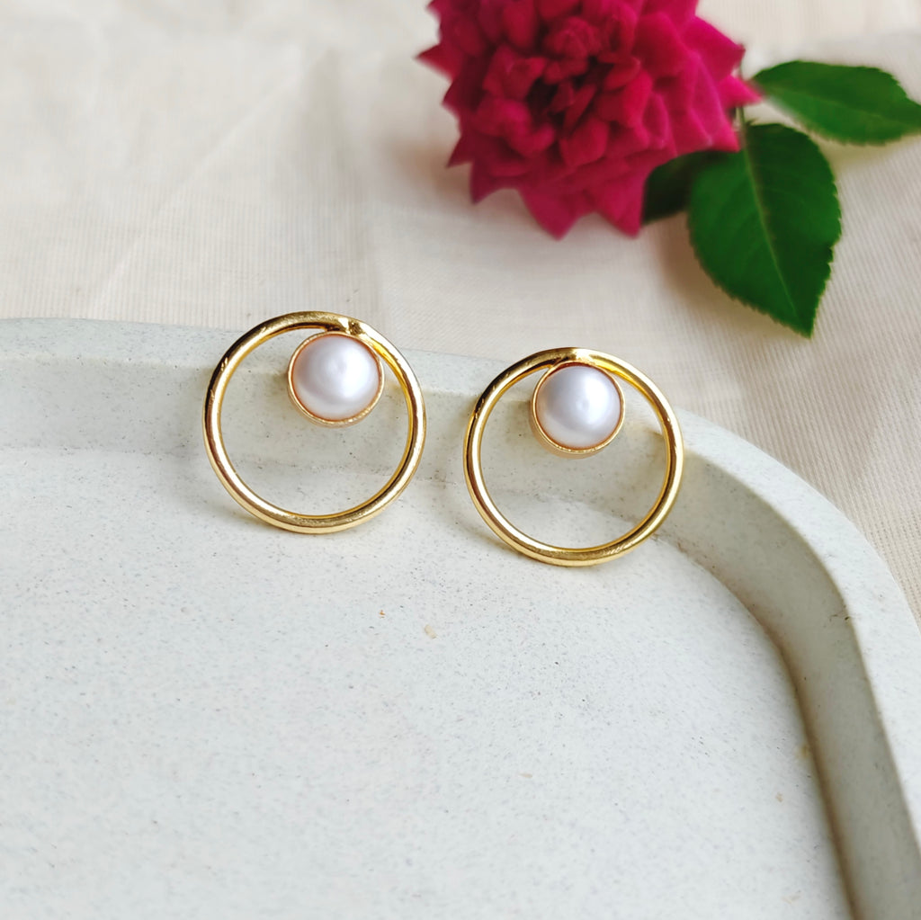 Orbit Freshwater Pearl Studs