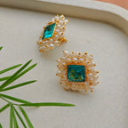 Royal Cyan Pearl Burst Studs
