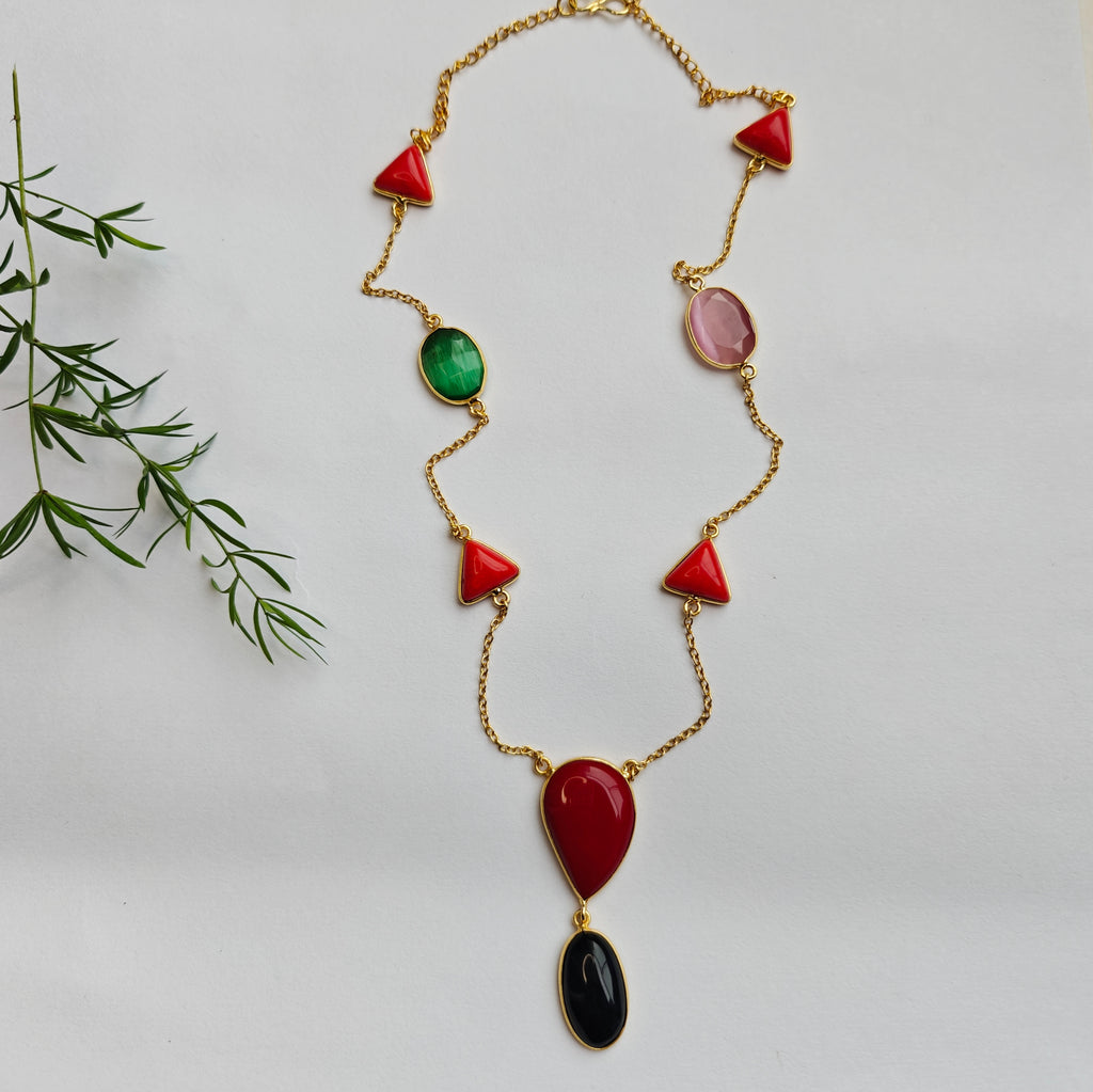 Carnival Gemstone Statement Chain - Red