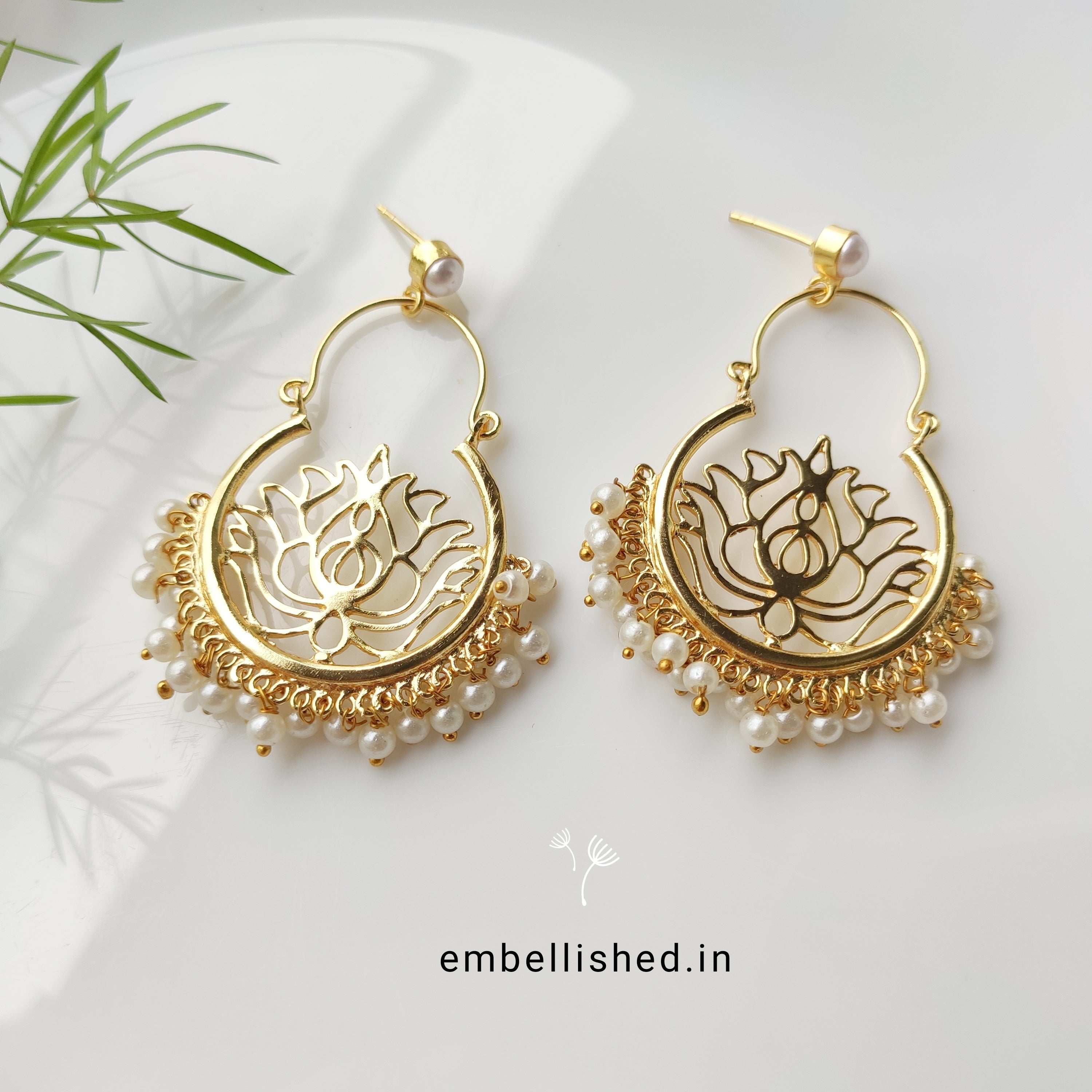 Golden Lotus Chandbali