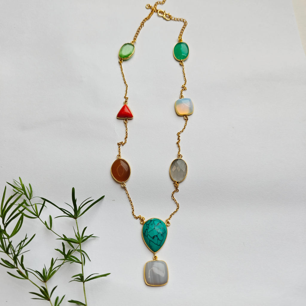 Carnival Gemstone Statement Chain - Marble
