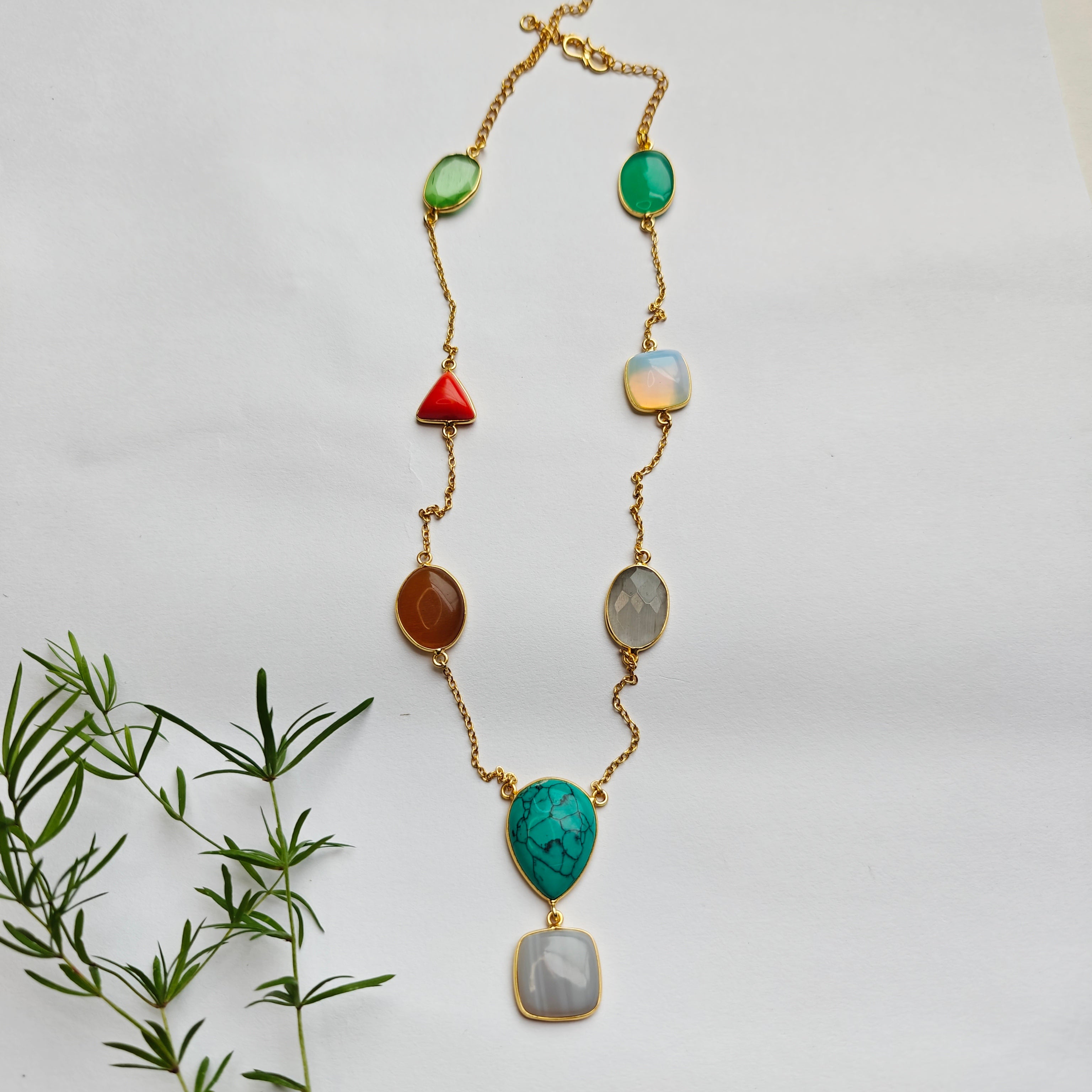 Carnival Gemstone Statement Chain - Marble