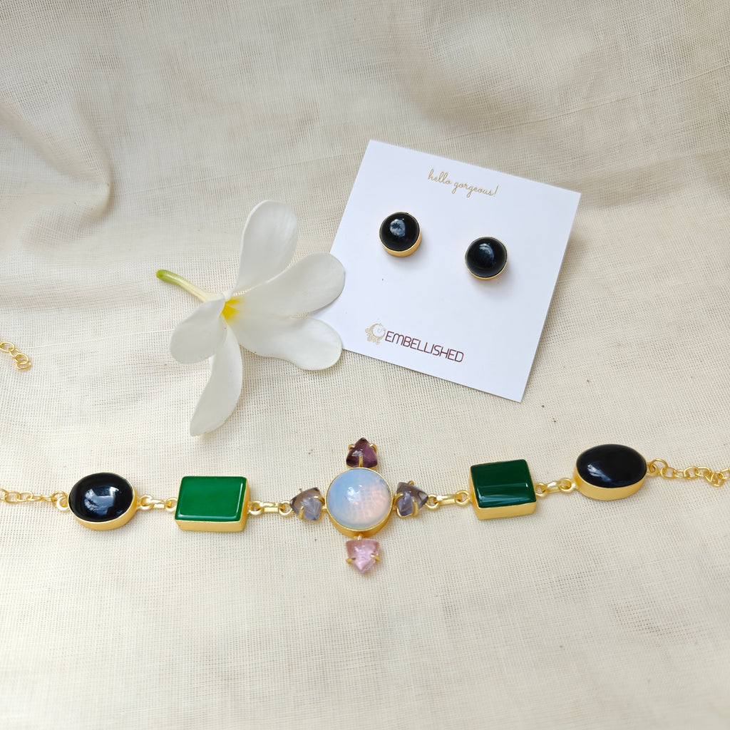 Dainty Boho Choker and Stud set