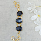 Black Agate Candy Crush Stone Bracelet