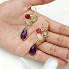 Rainbow Cluster Drop earrings
