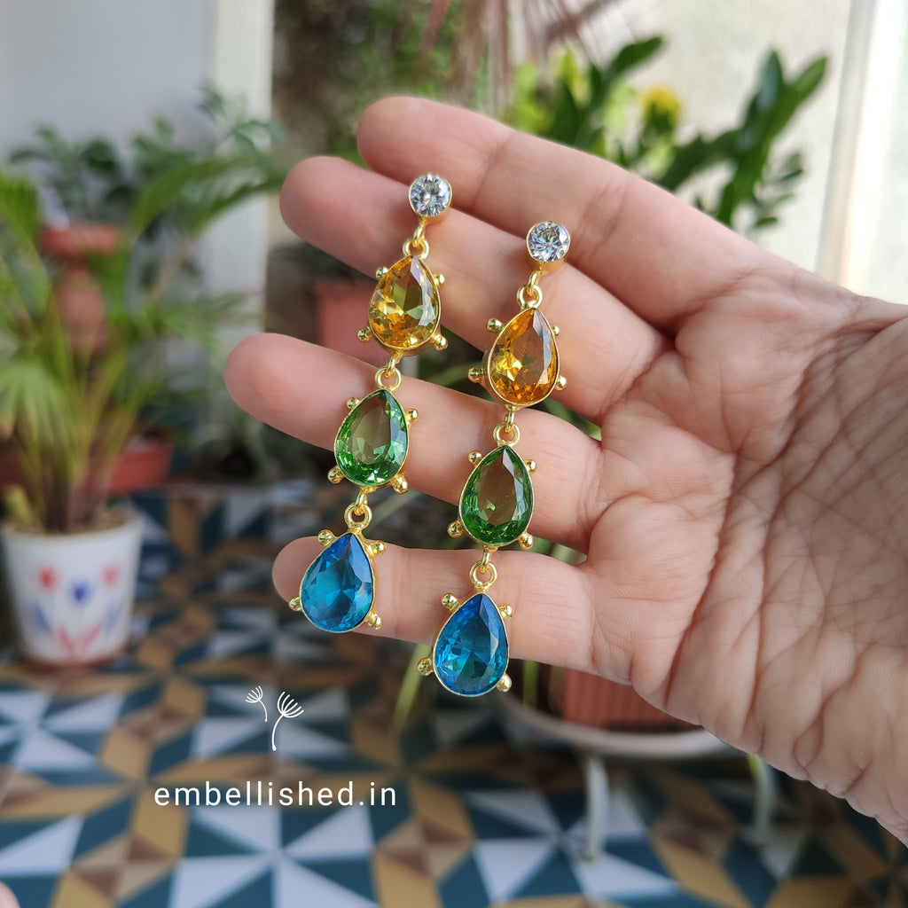 Multi-colored Sparkling Rope Earrings