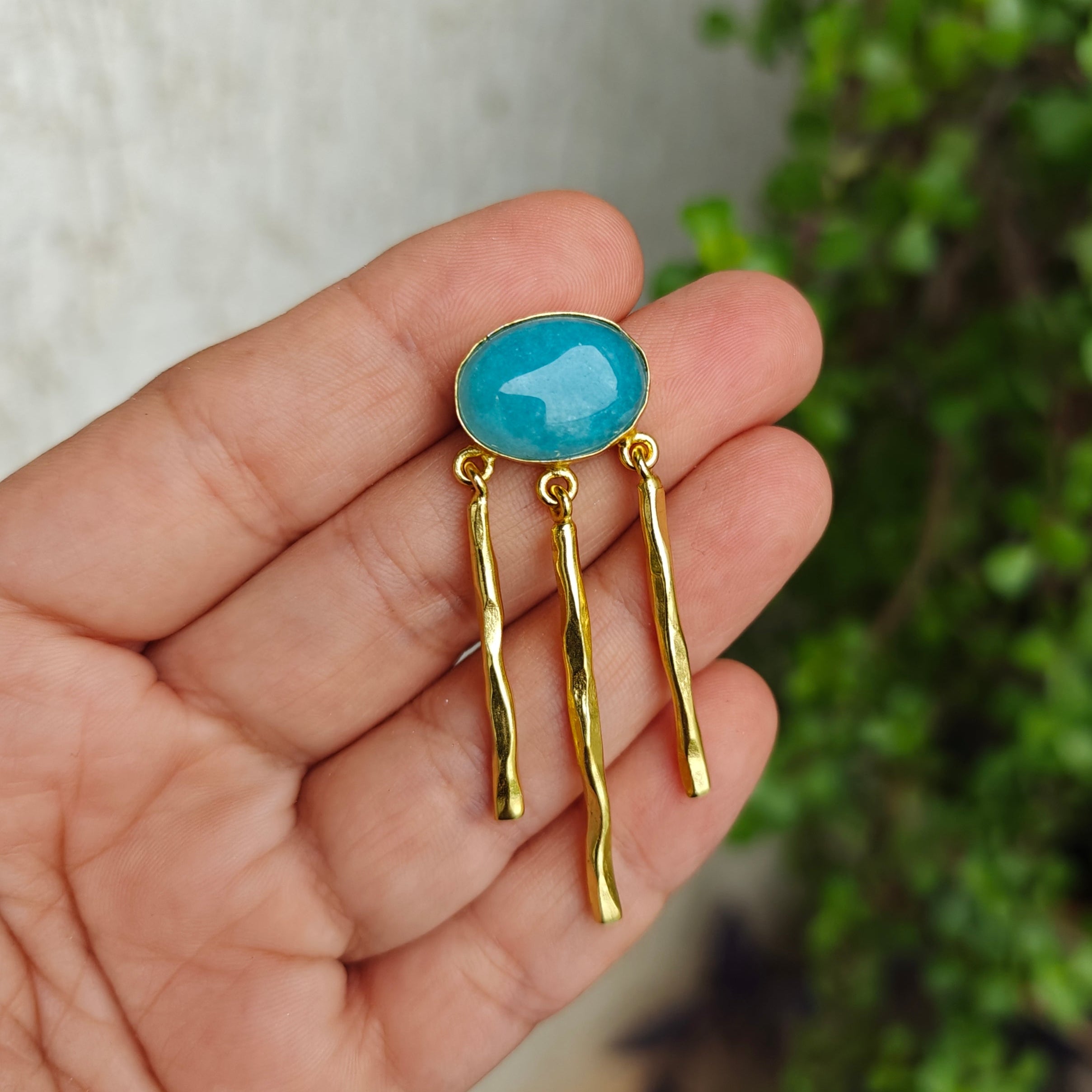 Cyan Pop Raindrop Earrings
