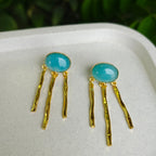 Cyan Pop Raindrop Earrings