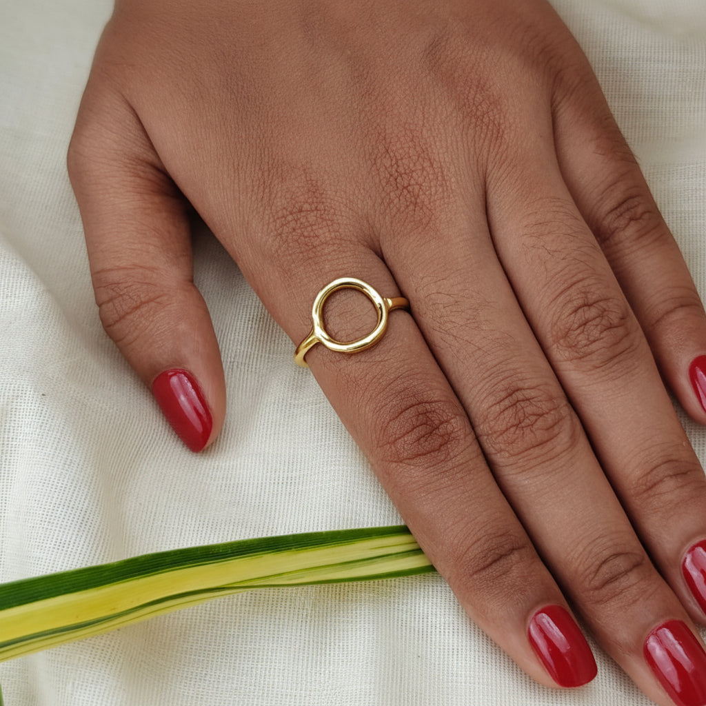Golden Bubble finger ring