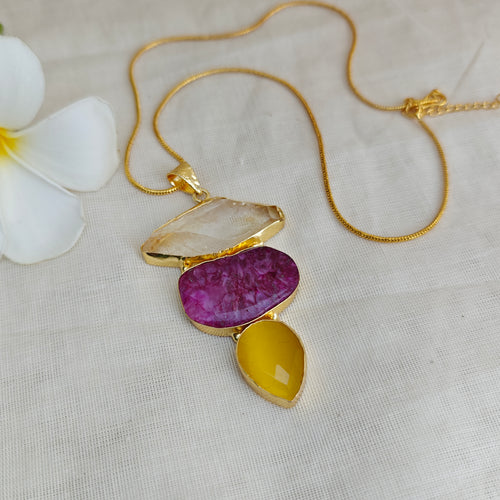 Gemstone Trio Pendant Chain