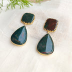 Large Bloodstone drop earrings