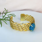 Solar agate mat bracelet - blue