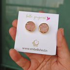 Blush Raw Stones Layered Choker set