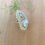 Baroque pearl and cluster pearls finger ring