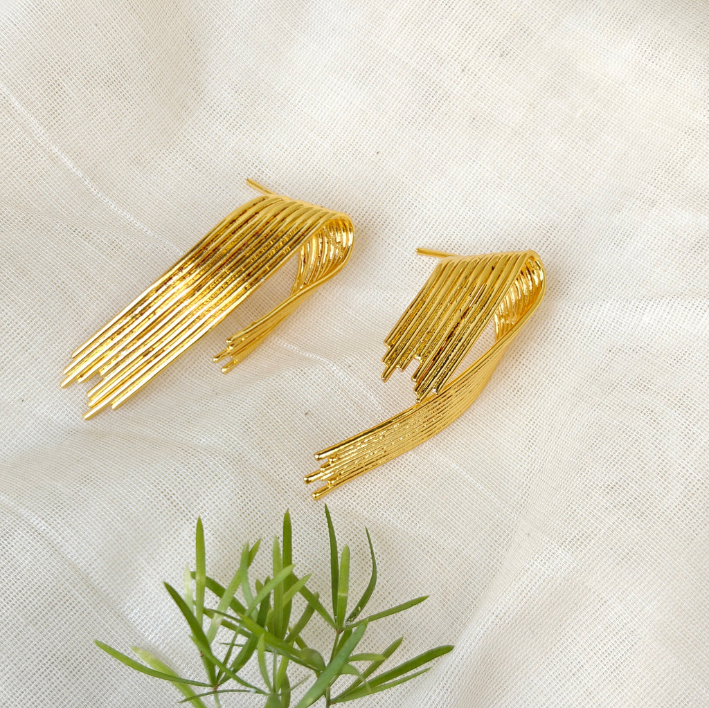 Gold Ribbon stud earrings 🎗️