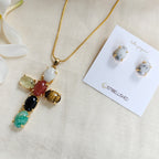 Mystic Gemstone Mosaic Necklace Set