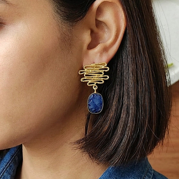 Whimsy Waves and Bold Drops - blue