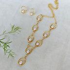 Oval Pearl Link Necklace set