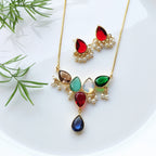 Rainbow Lotus Pendant set