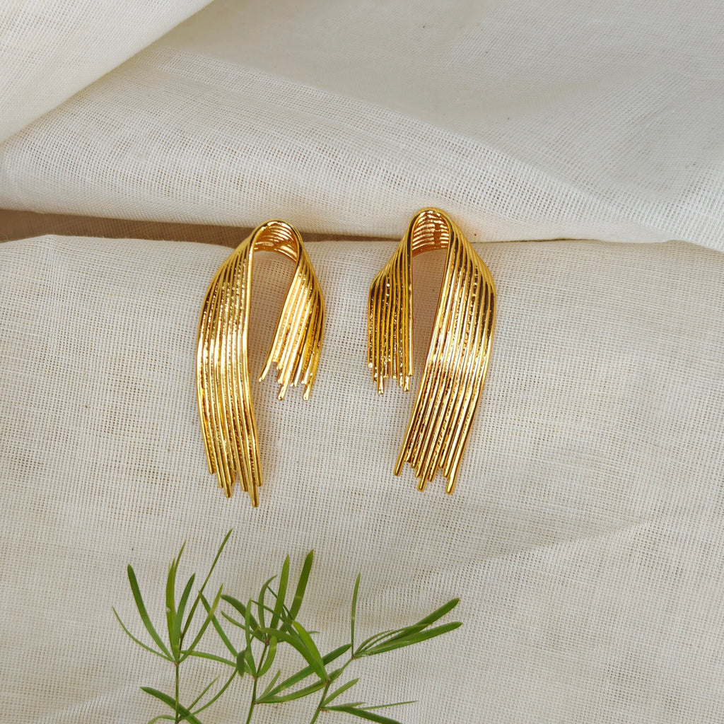 Gold Ribbon stud earrings 🎗️