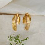 Gold Ribbon stud earrings 🎗️