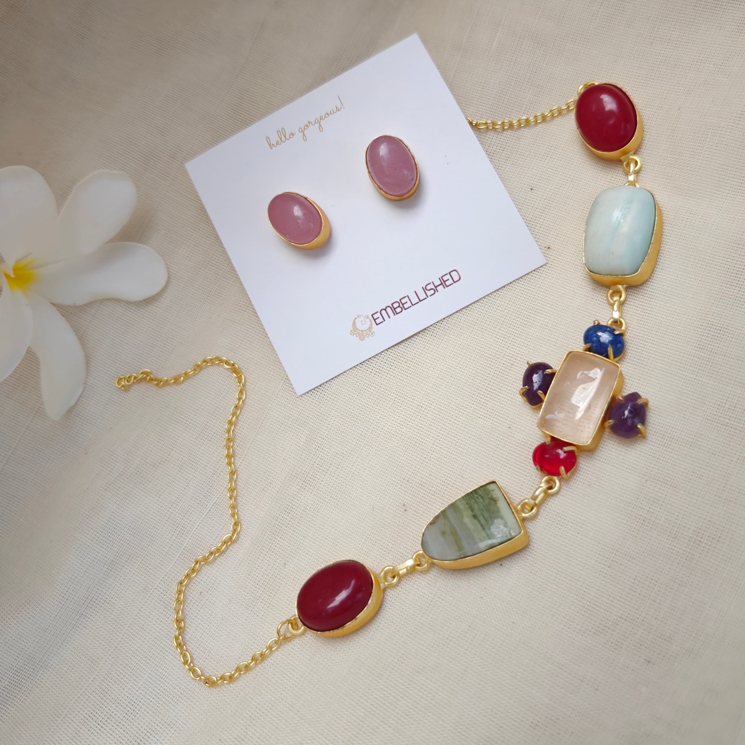 Dainty Boho Choker and Stud set