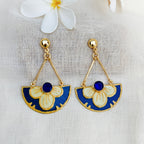Blooming Blue Enamel Drop Earrings