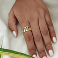 Golden Grid Band finger ring