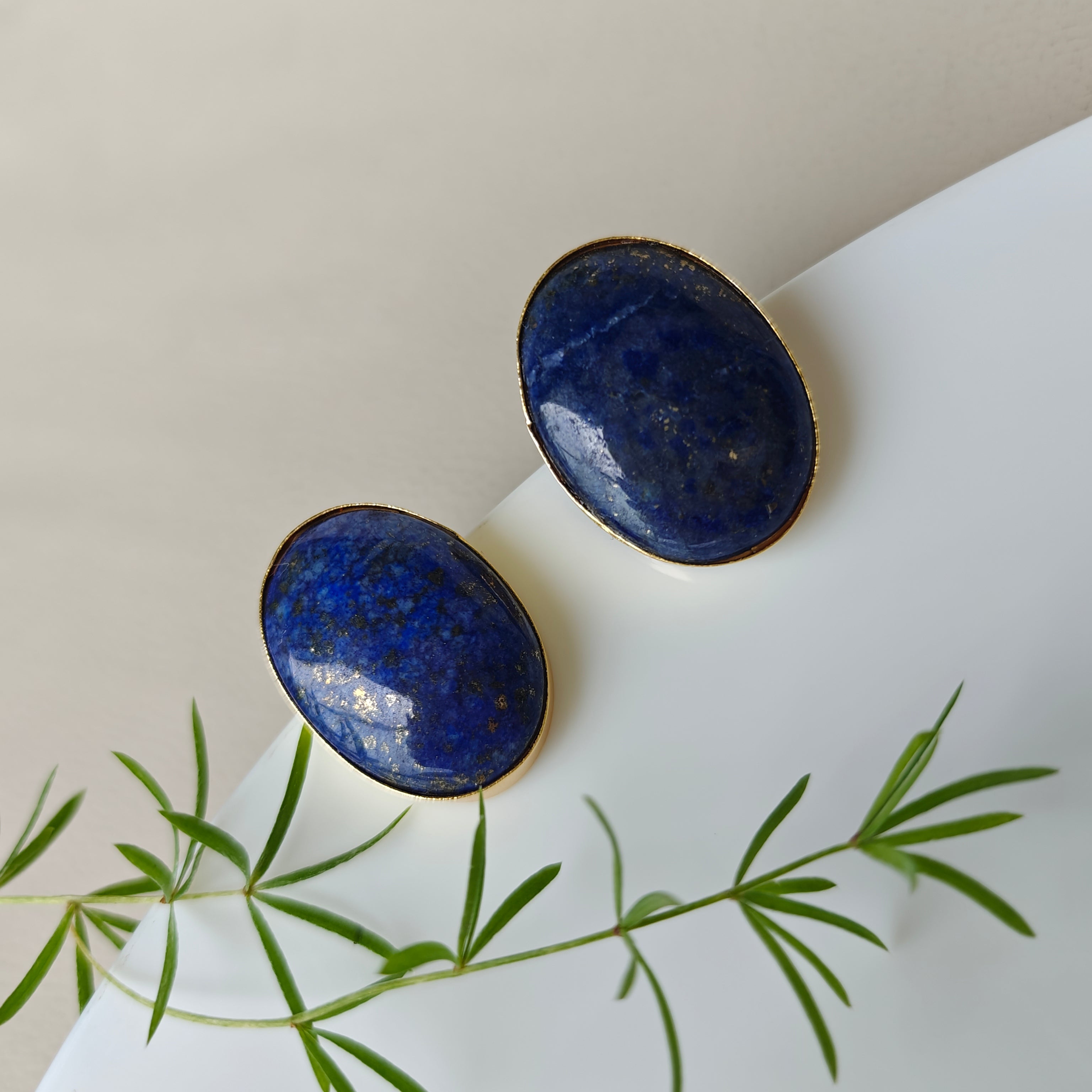 Large Oval Lapis Lazuli studs