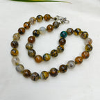 Agate beads short necklace