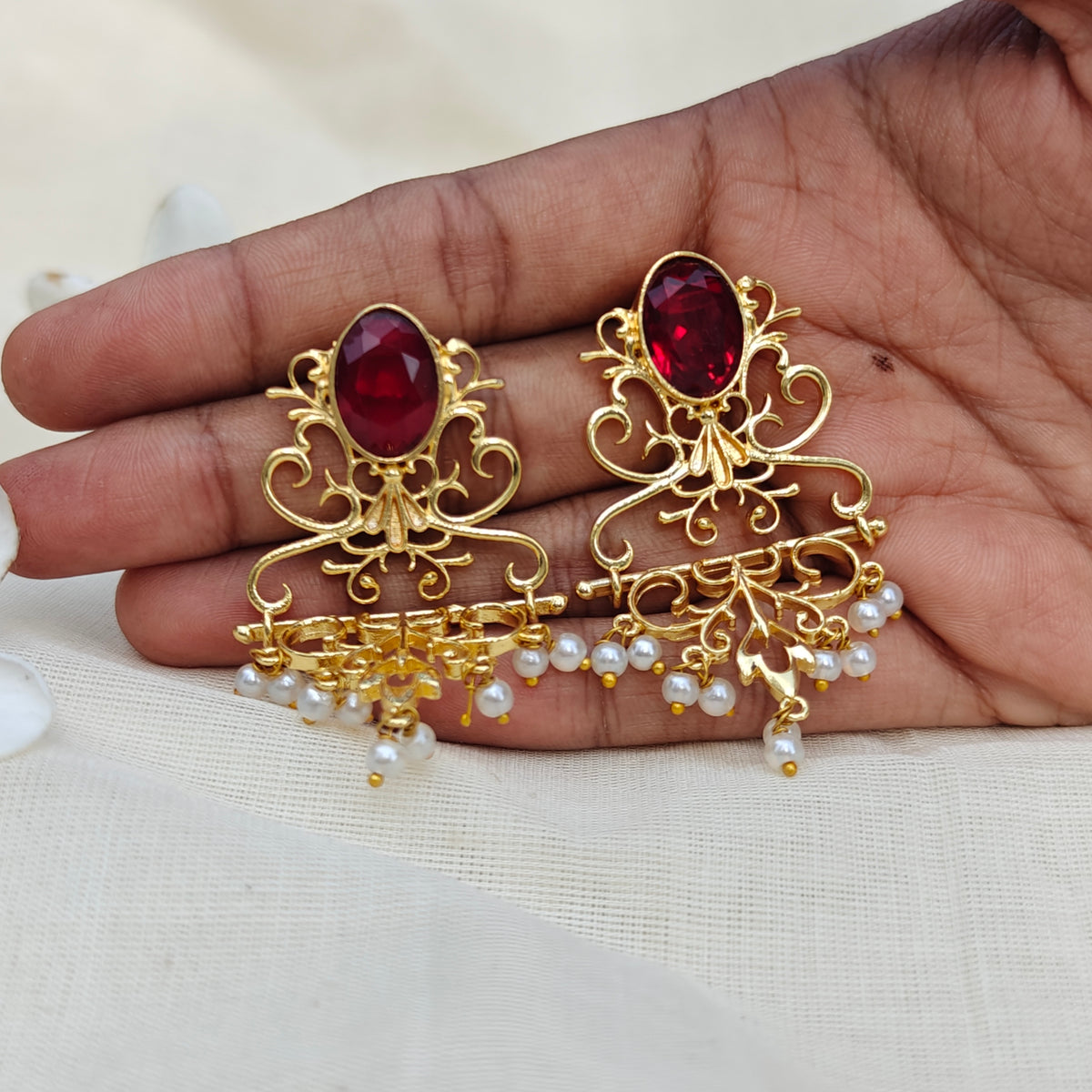 Filigree Golden Chandelier Earrings