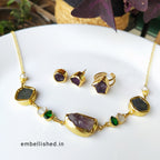 Amethyst eclectic stones choker set