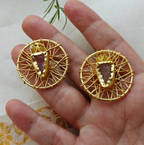 Aurora raw stones wire wrapped hasli set