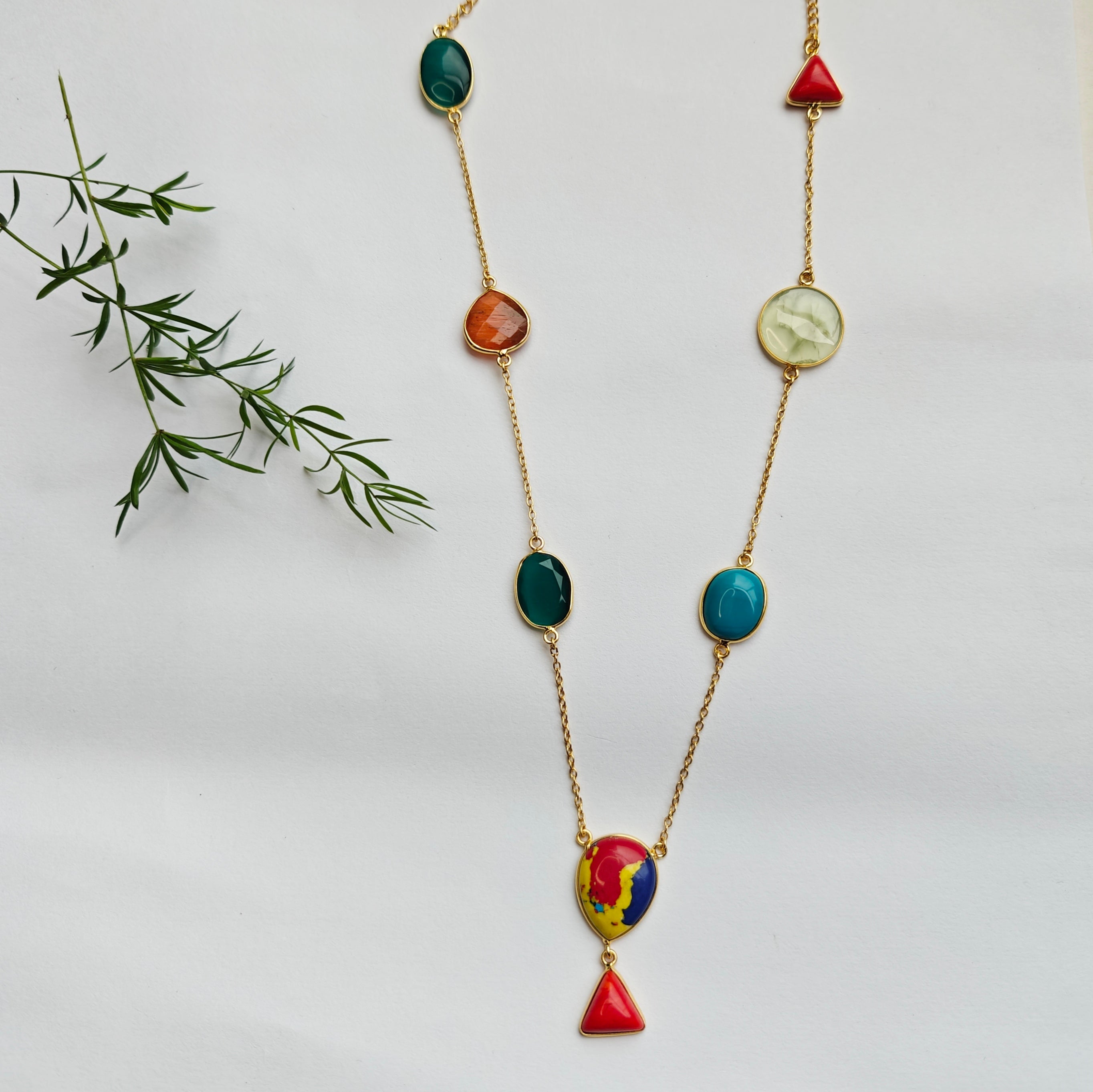 Carnival Gemstone Statement Chain - Yellow