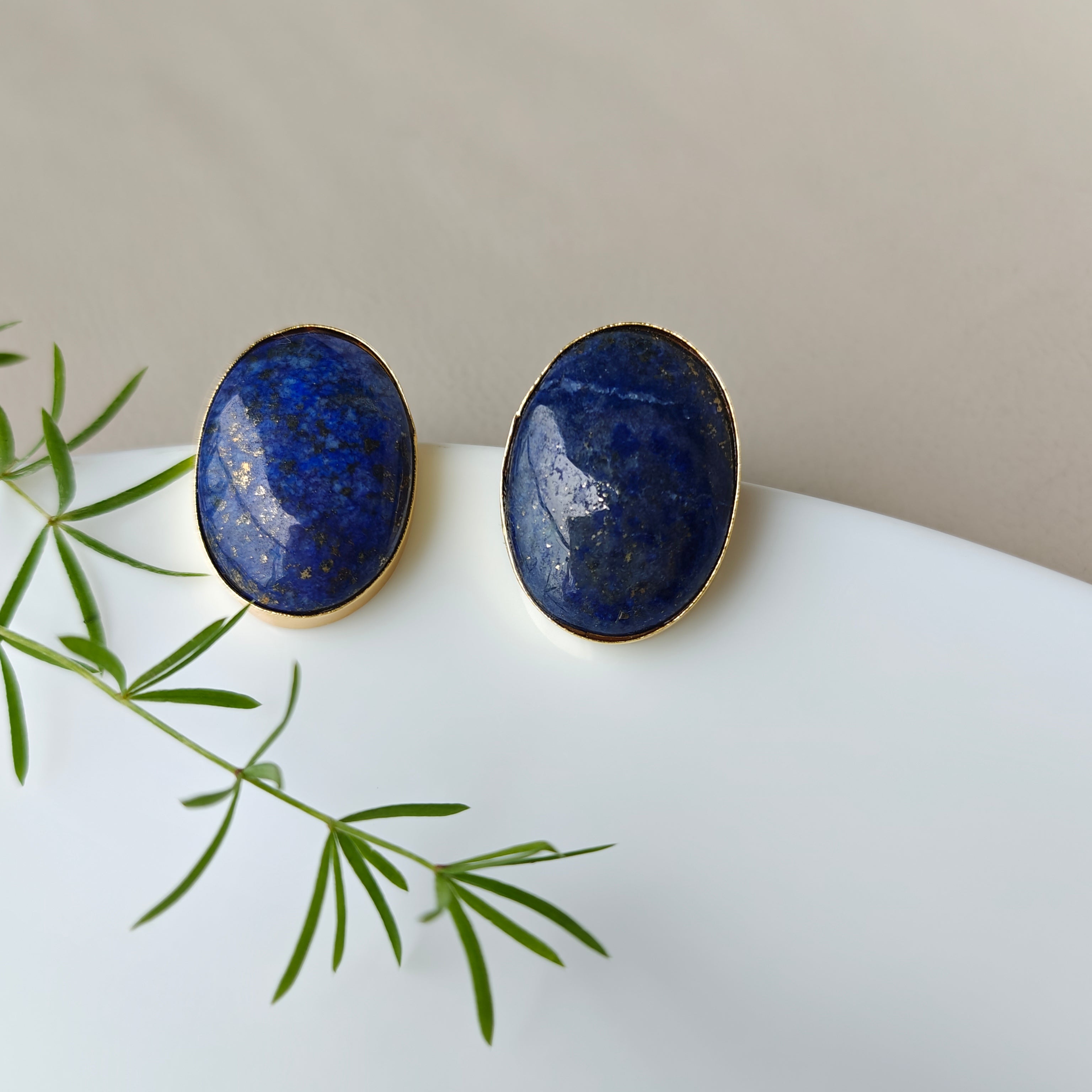 Large Oval Lapis Lazuli studs