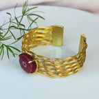 Solar agate mat bracelet - pink