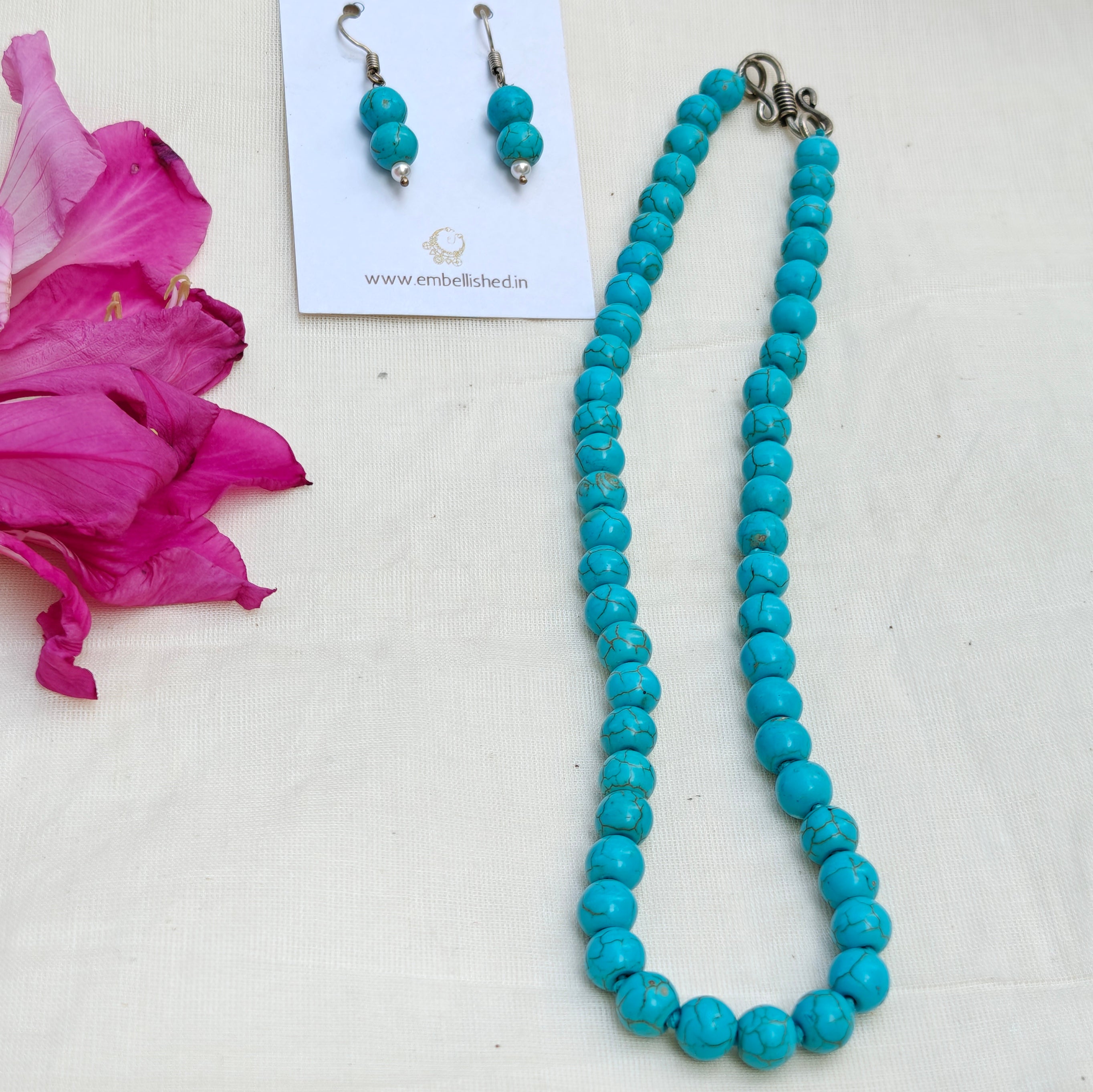 Natural stones beaded necklace and danglers
