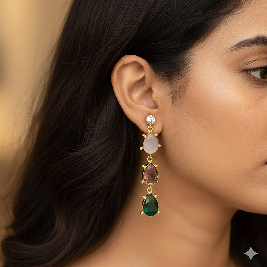 Multi-colored Sparkling Rope Earrings