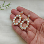 Mini Pearl Oval drop earrings