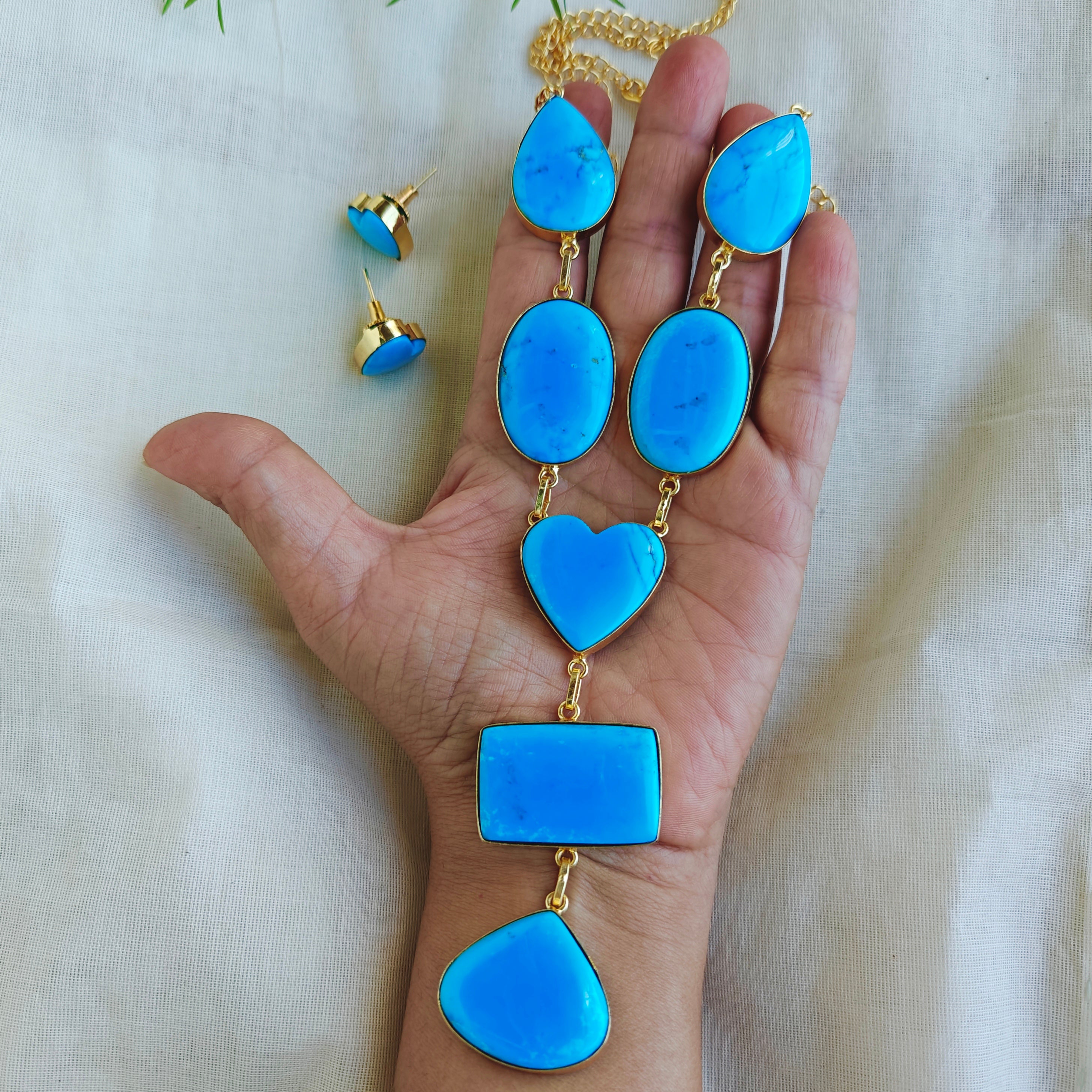 The Azure Oasis Statement Necklace Set