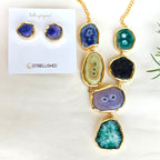 Evening Agate Slice Necklace Set