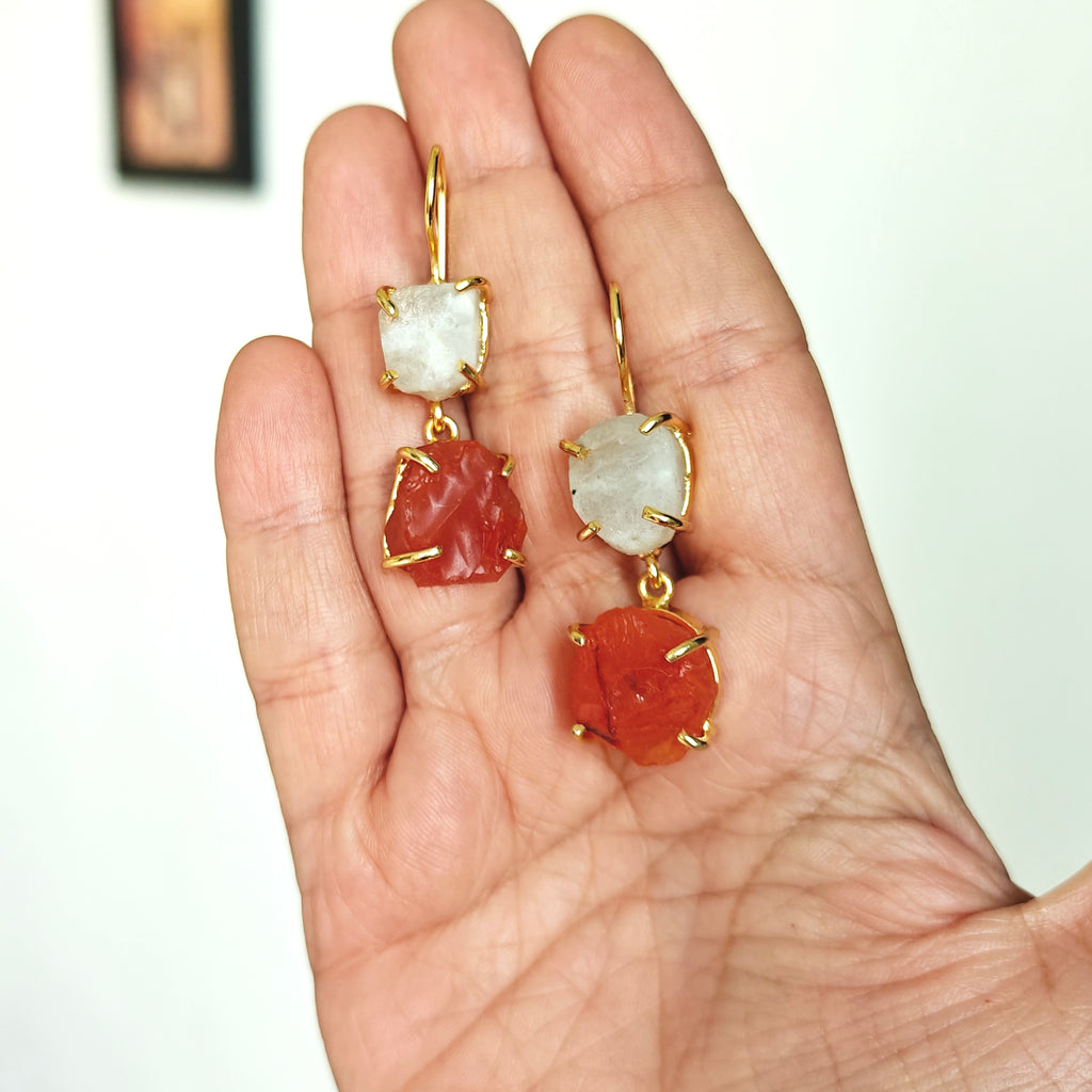 Double raw stones danglers