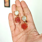 Double raw stones danglers