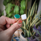 Mixed stones trio open finger ring