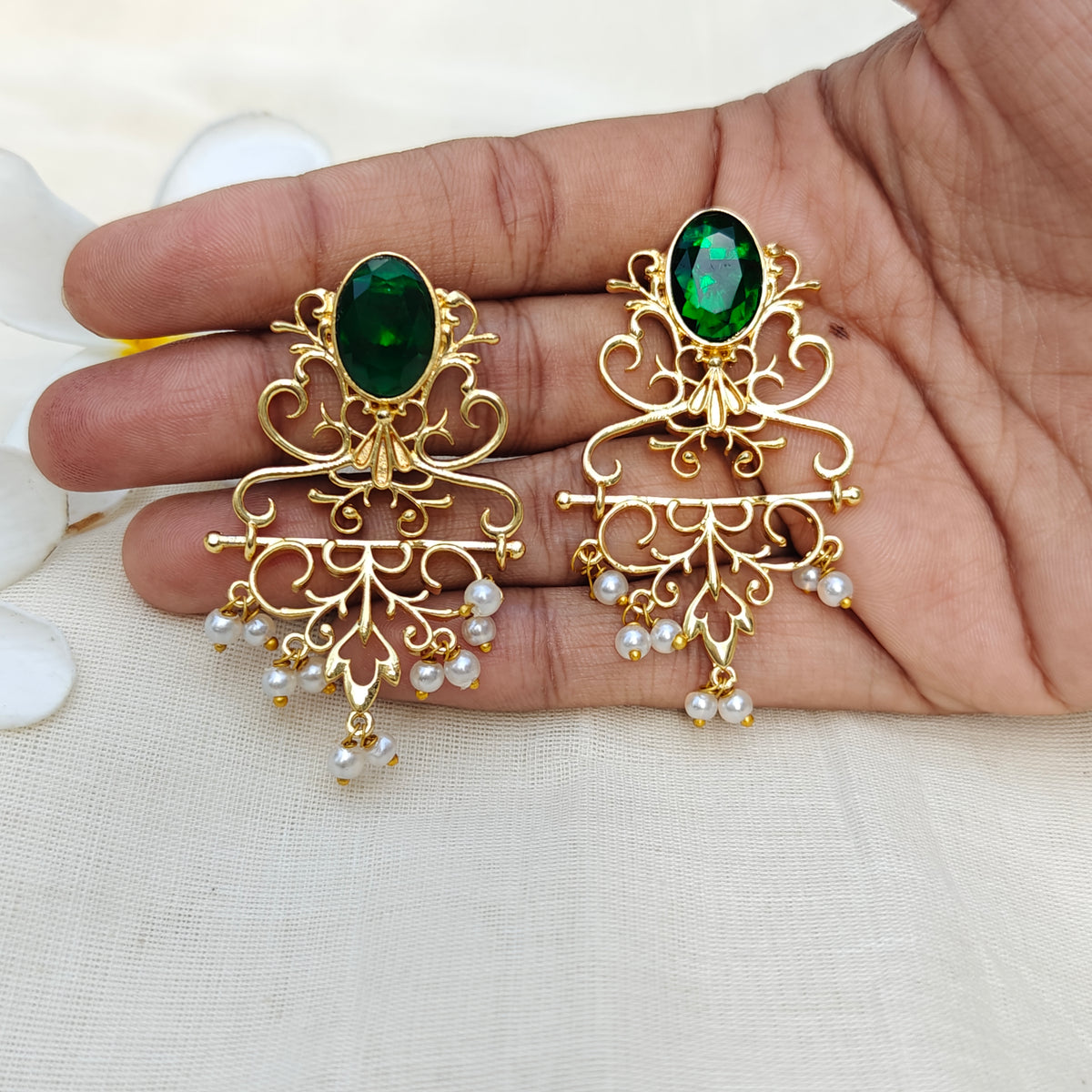 Filigree Golden Chandelier Earrings