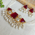 Maroon Pearl Dazzle choker set