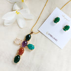 Mystic Gemstone Mosaic Necklace Set